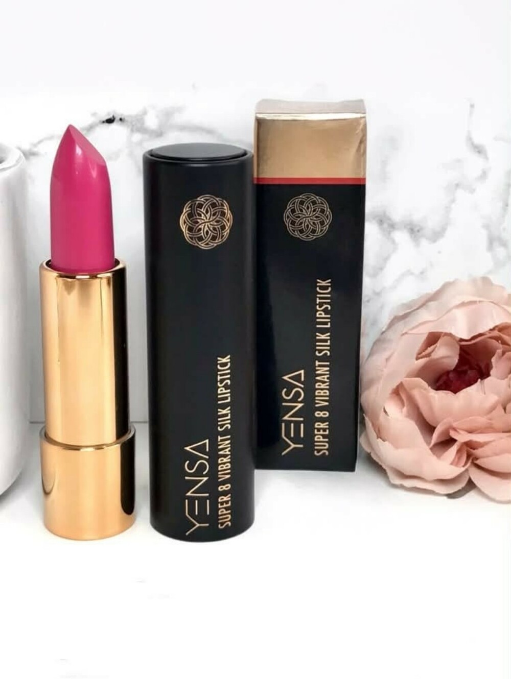 YENSA Beauty Super 8 Vibrant Silk Lipstick in Charm (Flamingo Pink) 3.5g *BNIB